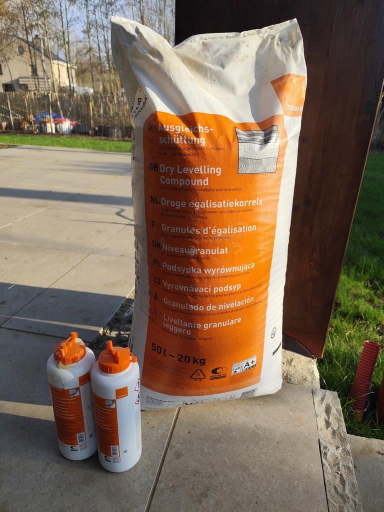 Fermacell egalisatiekorrels en vloerlijm - GRATIS, Doe-het-zelf en Bouw, Ophalen