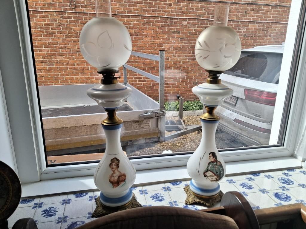 2 vazen glas met bol - bieden, Ophalen