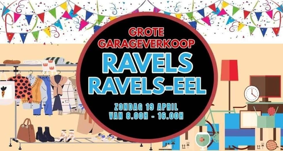 Garageverkoop zondag 19 april 2026 Ravels, Ophalen, Gebruikt, Overige typen