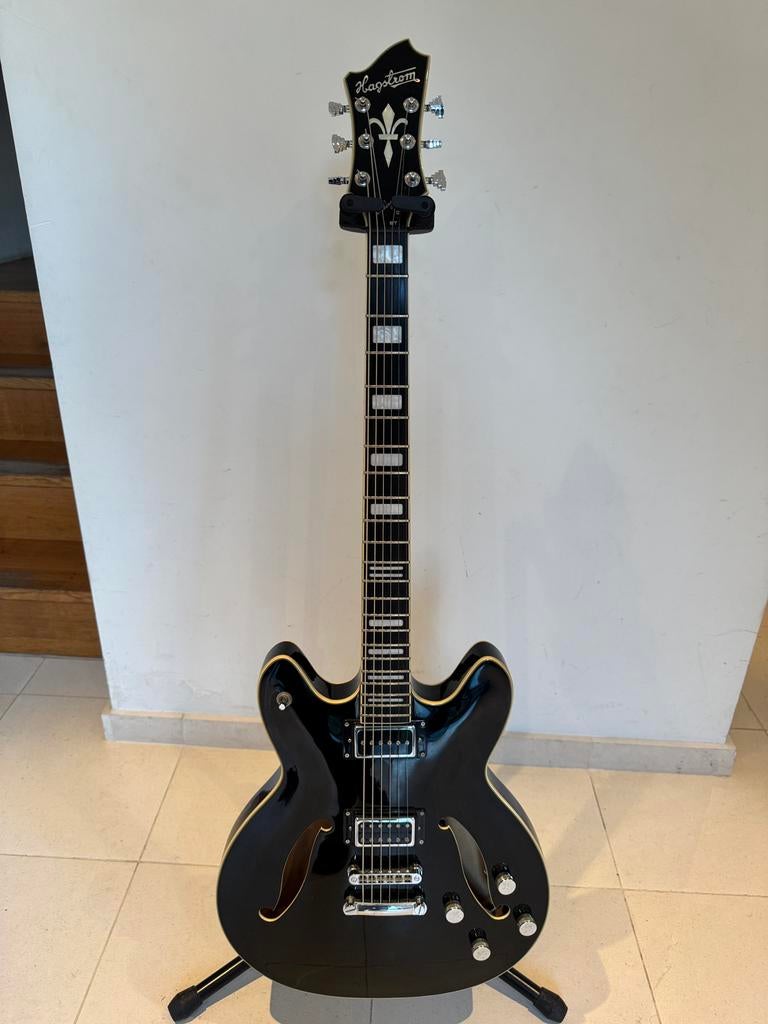 Hagstrom Viking BT Black Gloss BARYTON, Enlèvement, Utilisé, Semi-solid body, Autres marques