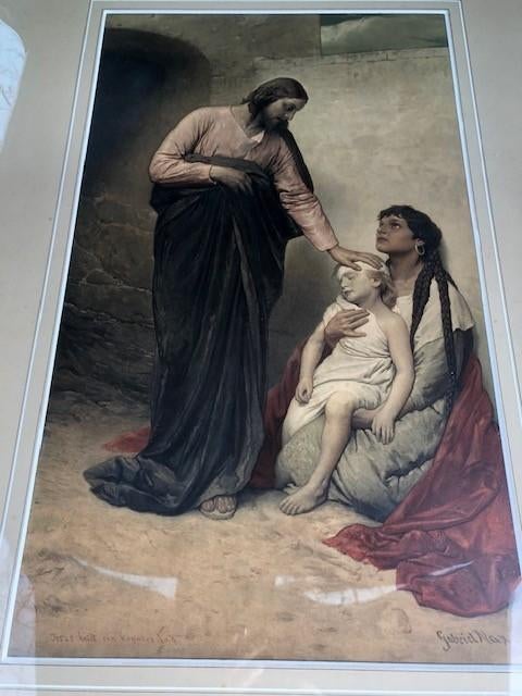 Jesus heilt ein krankes Kind, Gabriel Max, Antiek en Kunst, Kunst | Litho's en Zeefdrukken, Ophalen