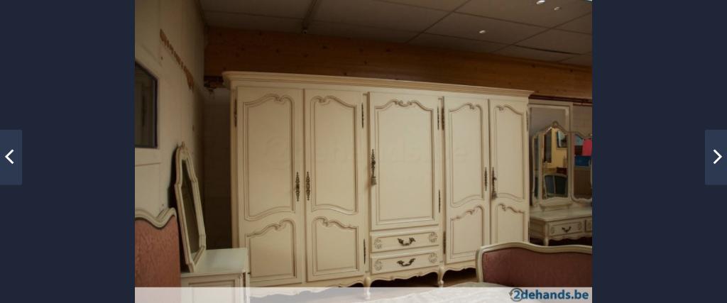 Chambre Complète - Sculptures Anciennes Belges à la main, Maison & Meubles, Enlèvement, Comme neuf, Deux personnes, Antiek Belgisch Houtsnijwerk Beige/Ivoire en Craquelé