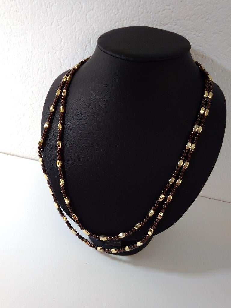 Collier vintage avec petites perles de verre, Bijoux, Sacs & Beauté, Colliers, Neuf, Enlèvement ou Envoi, Avec pendentif, Synthétique