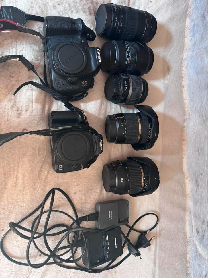 Canon 60D et 350D, 4 objectifs, 3 sacs., 18 Mégapixel, Canon, Enlèvement, Utilisé