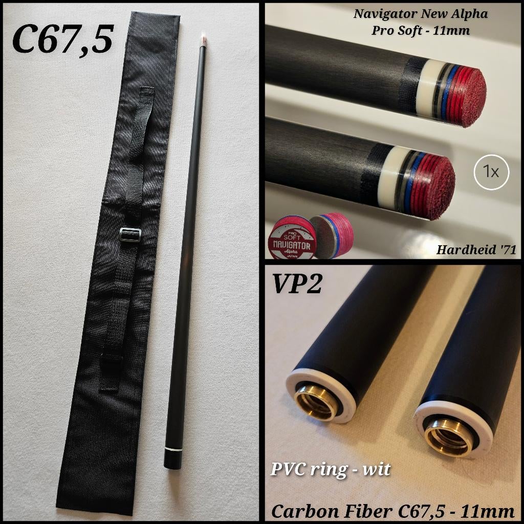1x Carbon C67,5 Navigator Pro S - 11mm top voor Longoni VP2, Ophalen of Verzenden, Nieuw, Keu of Ballen