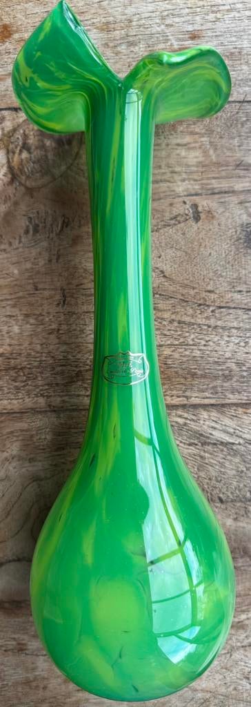 Vase soliflore couleur vert lime - années 70, Maison & Meubles, Moins de 50 cm, Verre, Utilisé, Vert