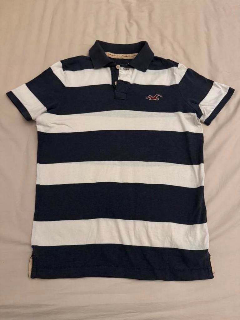 Gestreept poloshirt van Hollister - Maat M, Ophalen of Verzenden, Zo goed als nieuw, Maat 48/50 (M), Blauw