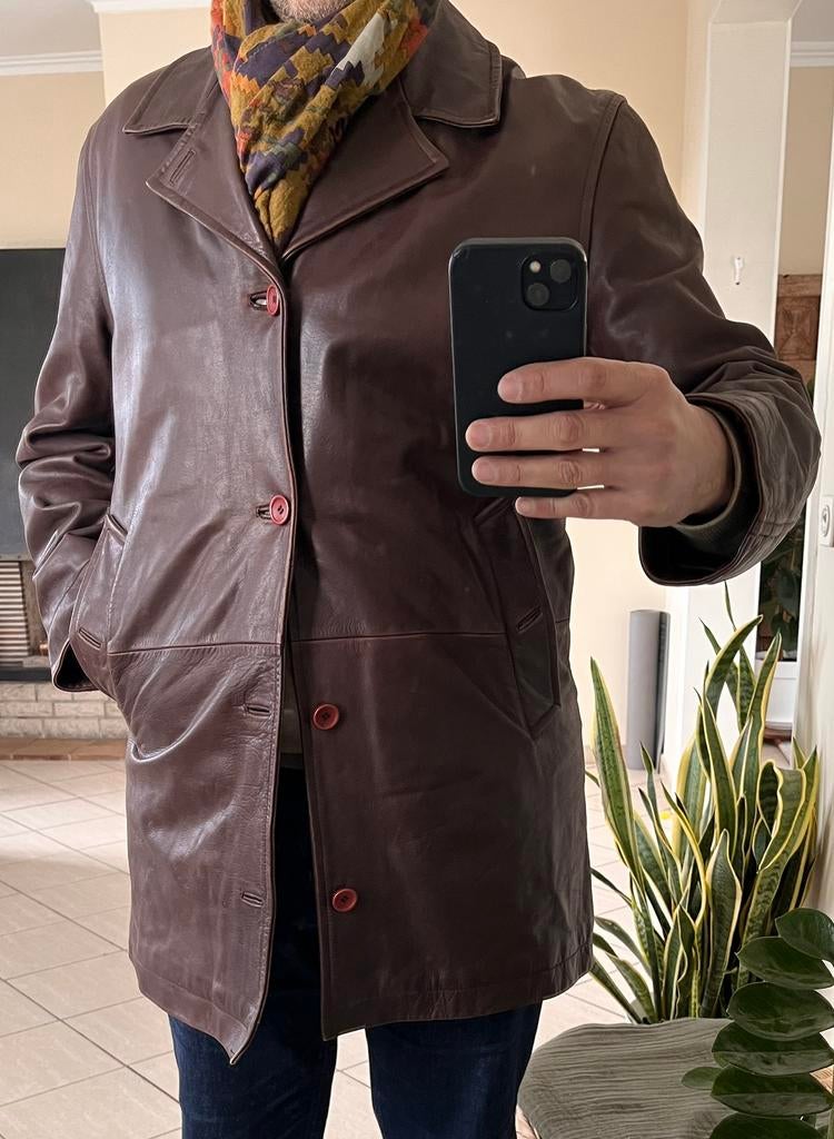 VESTE CUIR EN PARFAIT ETAT SILVER VALLEY, Enlèvement, Comme neuf, Taille 52/54 (L), Brun