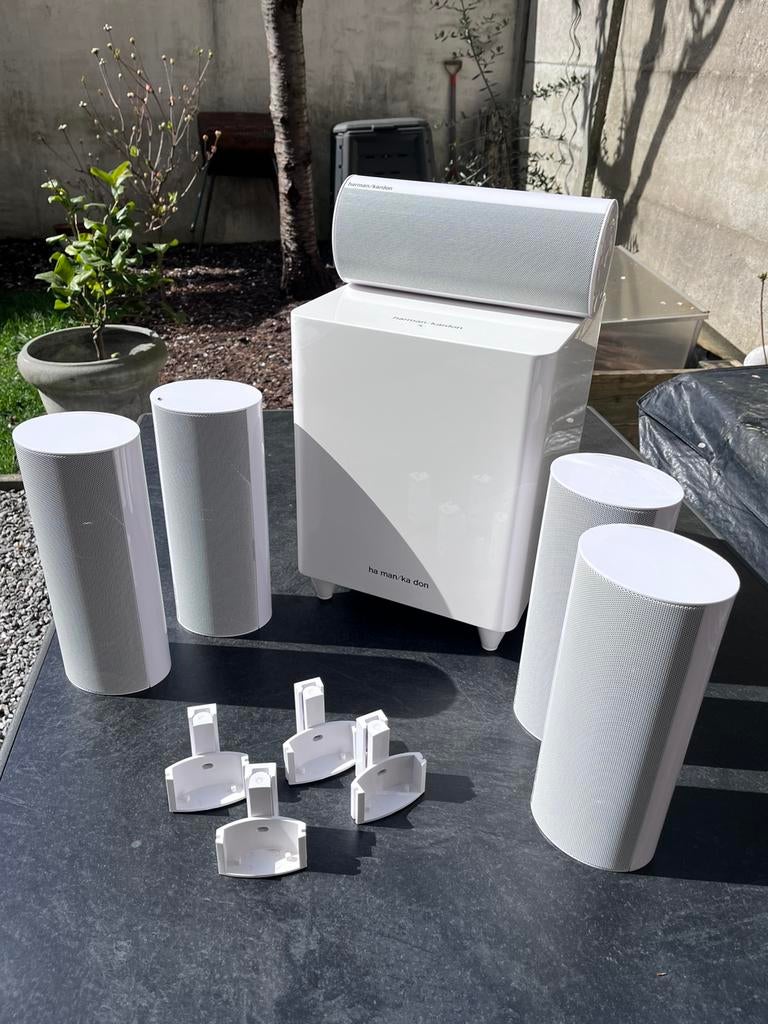 Harman Kardon HKTS20 5.1 white, Audio, Tv en Foto, Home Cinema-sets, 70 watt of meer, Zo goed als nieuw, 5.1-systeem, Ophalen