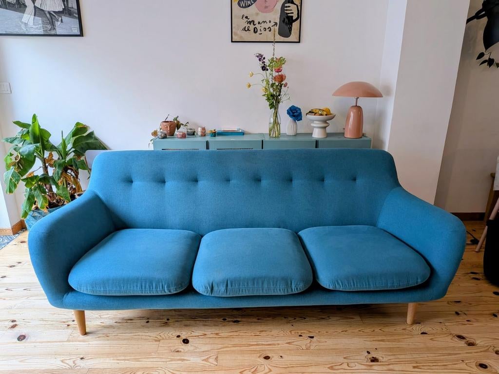 Canapé (3p) + fauteuil assortis, Ophalen, Gebruikt, 75 tot 100 cm, Rechte bank