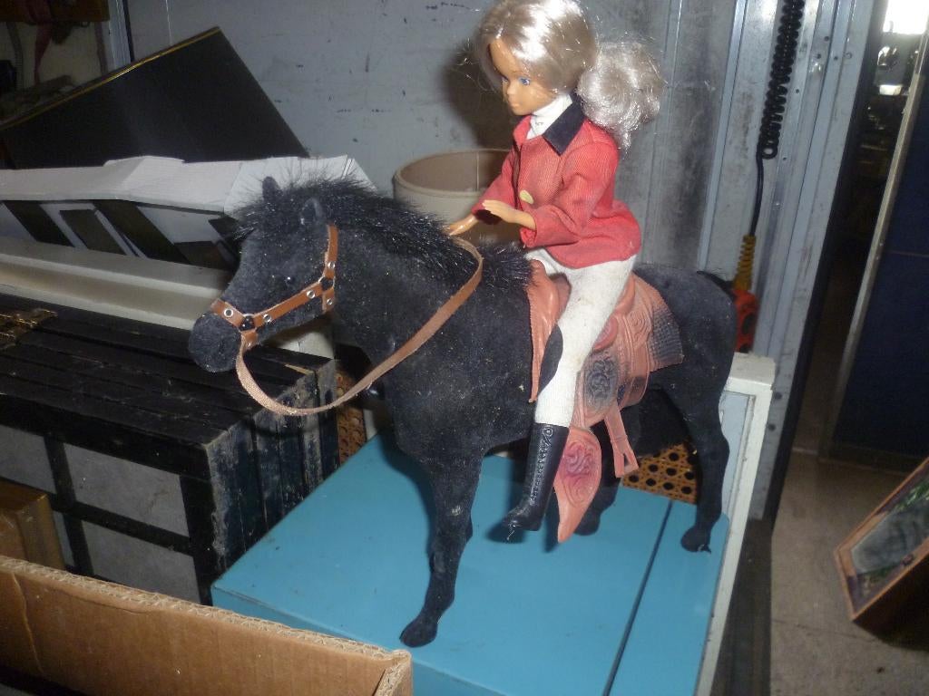 OUD SPEELGOED PAARD MET RUITER, Antiek en Kunst, Ophalen