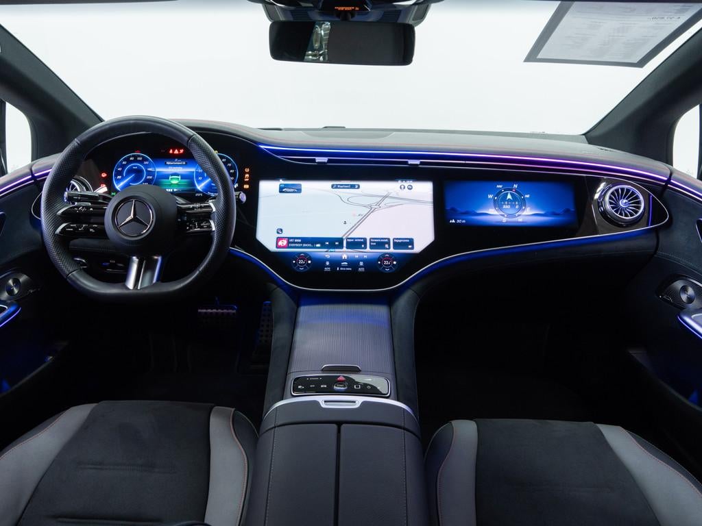 Mercedes-Benz EQE 350 4MATIC AMG Premium Night HYPERSCREEN T, Auto's, Mercedes-Benz, Automaat, Zwart, Alcantara, Te koop
