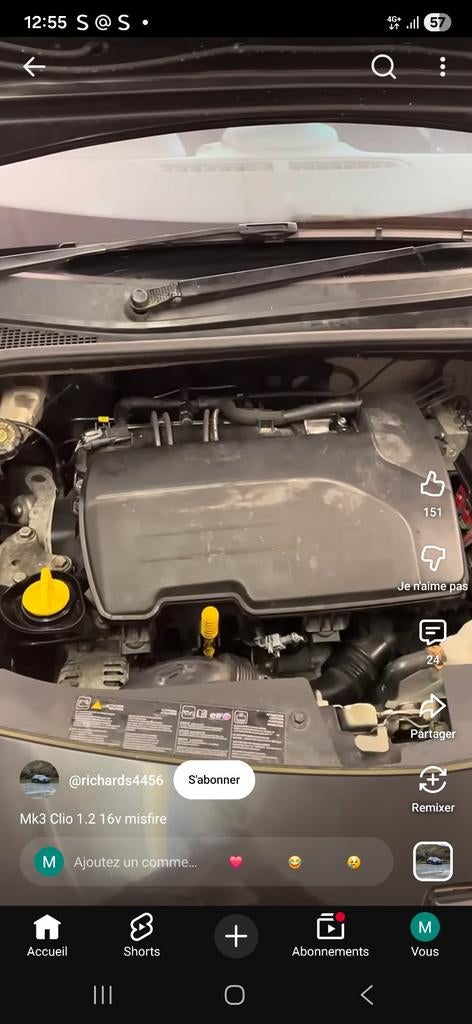 Moteur renault pour pièces code em D4F., Renault