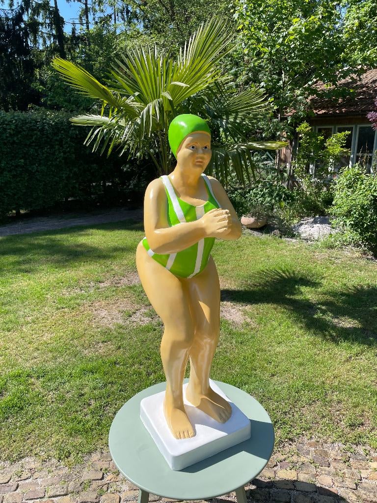 Duikende dame jacuzzi tuin, zwembad, vijver 115cm, Tuin en Terras, Tuinbeelden, Nieuw, Dierenbeeld, Kunststof, Ophalen