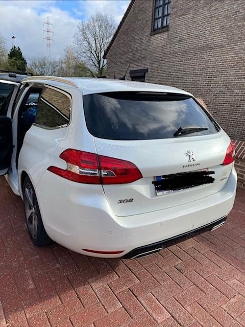 Peugeot 308 Station, Auto's, Peugeot, Automaat, Zwart, Leder en Stof, Wit