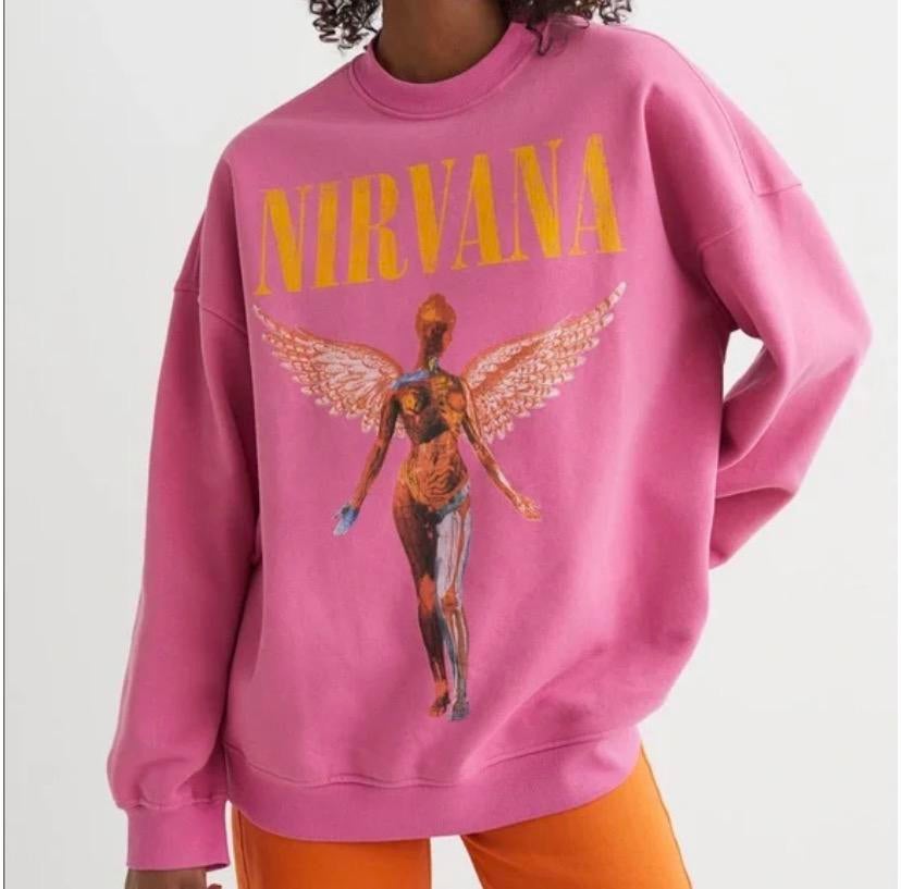 Nirvana pink roze sweater h&m nieuw S (oversized), Vêtements | Femmes, Pulls & Gilets, Neuf, Rose, Enlèvement ou Envoi
