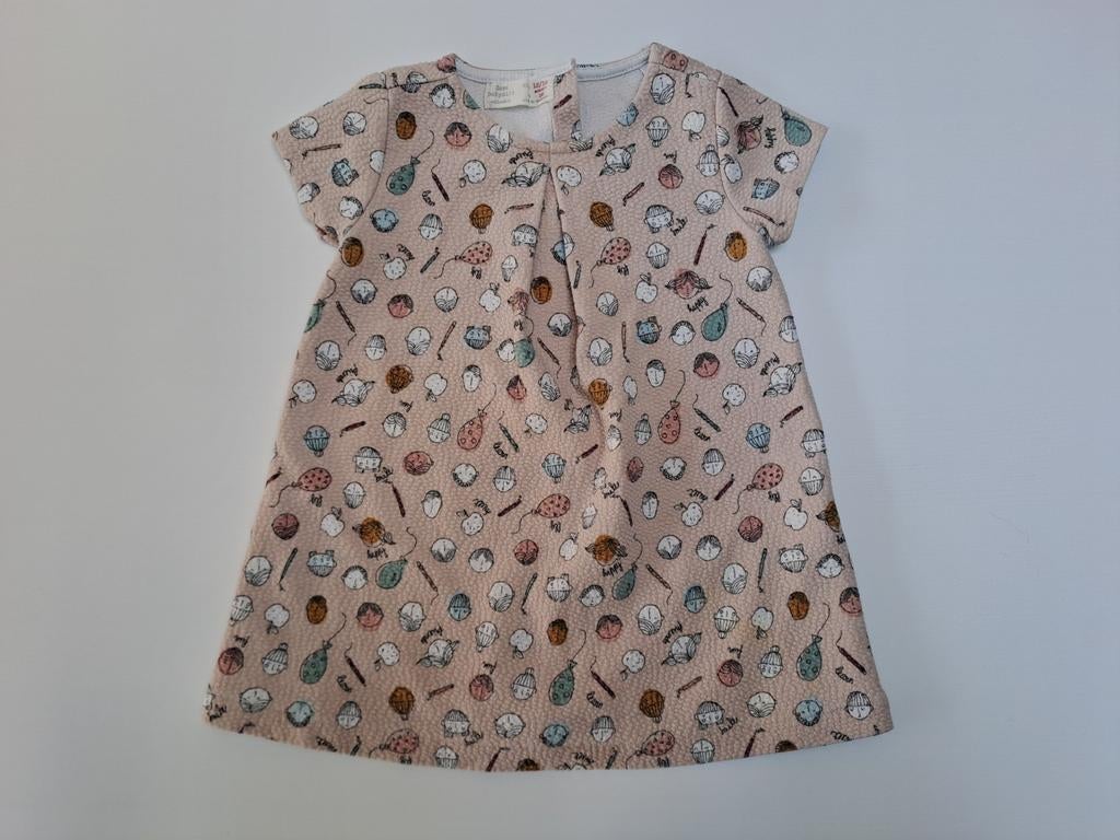 t 86 Robe rose clair à manches courtes, visages, ballons, Enfants & Bébés, Vêtements de bébé | Taille 86, Comme neuf, Fille, Robe ou Jupe