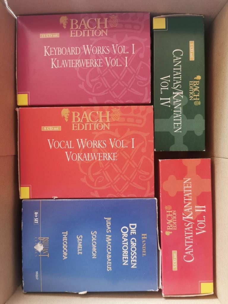 CD boxen van Mozart, Handel en Bach, Ophalen