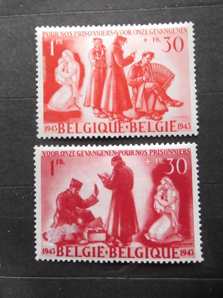 623-624 Krijgsgevangenen MH 1943, Ophalen of Verzenden, Postfris, Spoor van plakker