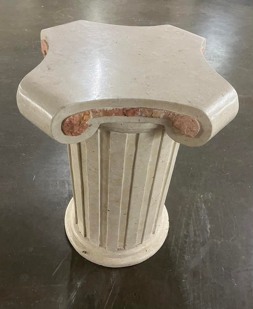 Colonne travertin[table d'appoint/table à manger avec pieds], Enlèvement, Comme neuf, Rond, Pied de table