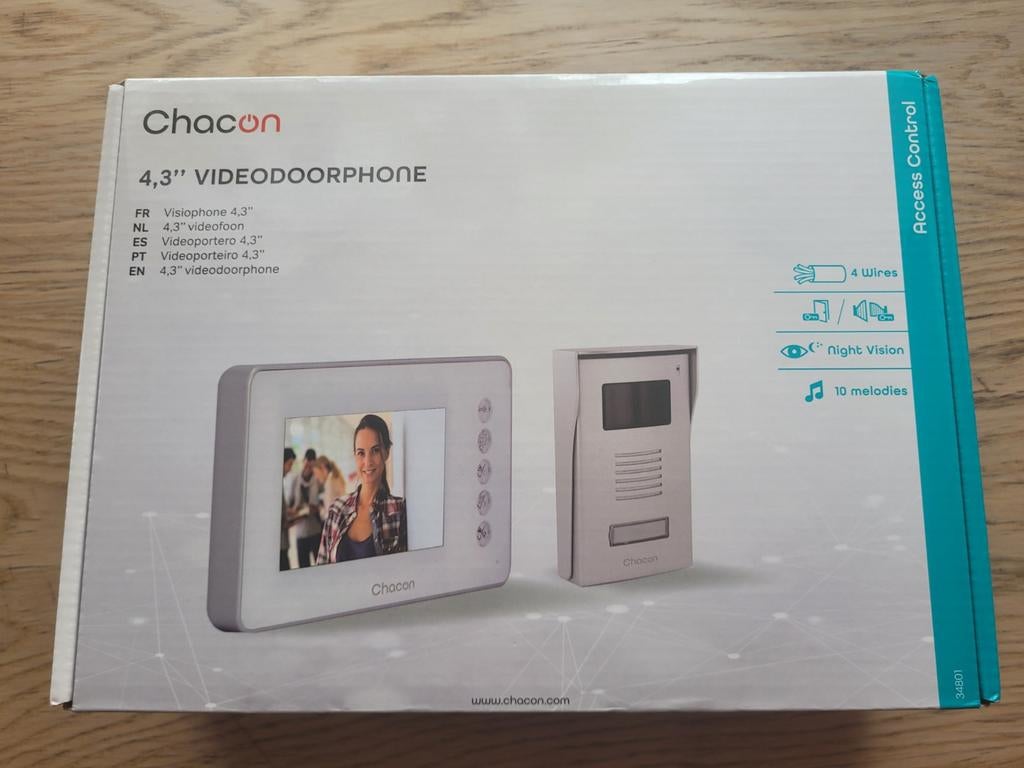 Chacon
Vidéophone -Écran blanc 4,3" - 4 fils., Enlèvement ou Envoi, Filaire
