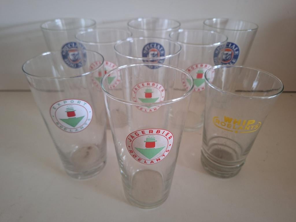 9 oude glazen brouwerij Roelants Schaarbeek Brussel, Collections, Enlèvement ou Envoi