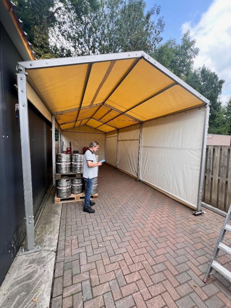 Alu Kadertent Frametent Opslagtent Carport 4x9mtr, Tuin en Terras, Ophalen, Gebruikt, Carport