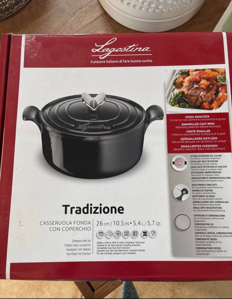 Casserole en fonte lagostina, Maison & Meubles, Enlèvement, Comme neuf, Fonte