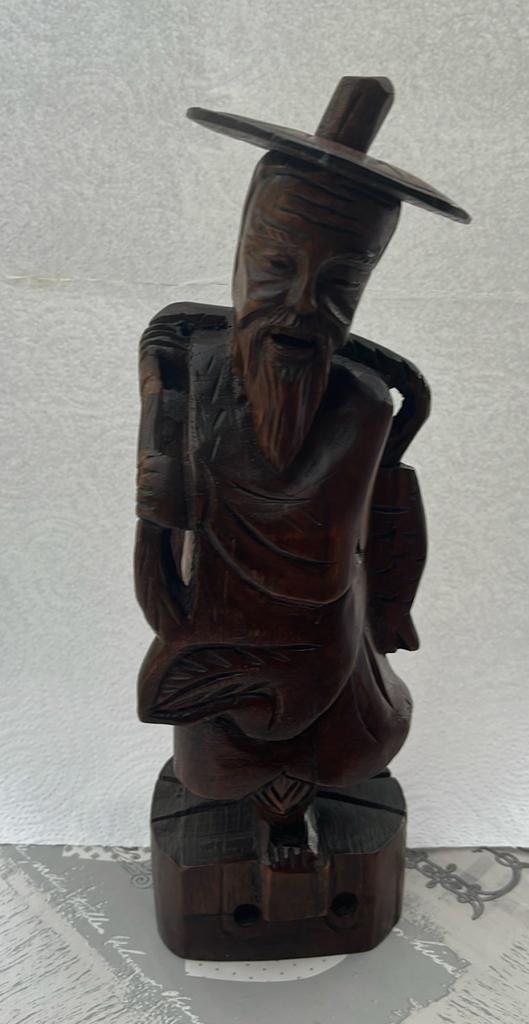 Houten Chinese visser, Ophalen