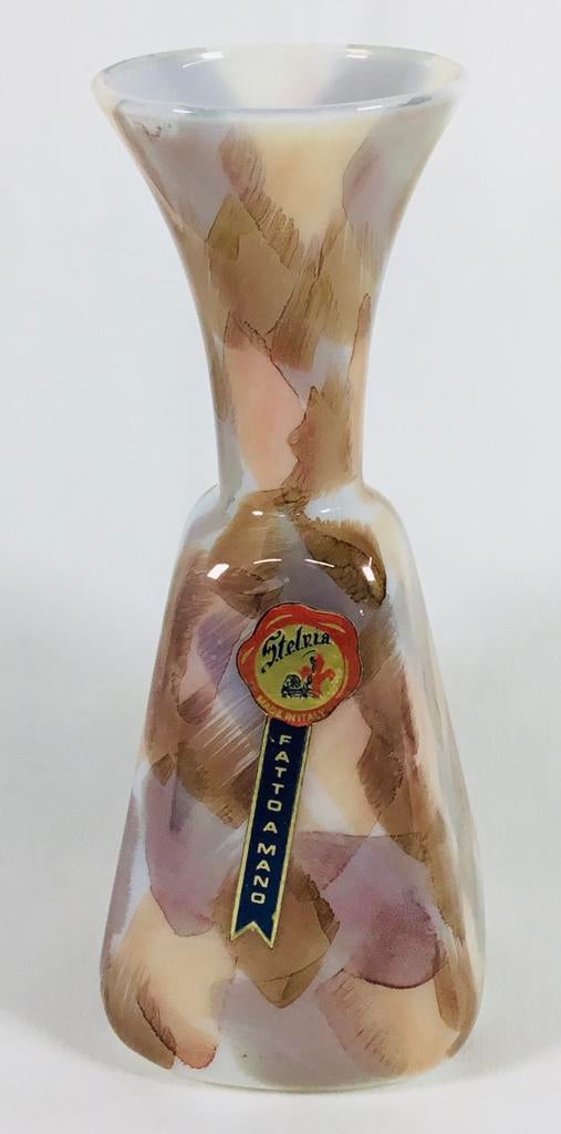 Stelvia Italië Vintage design melkglas vaasje, Ophalen of Verzenden, Huis en Inrichting