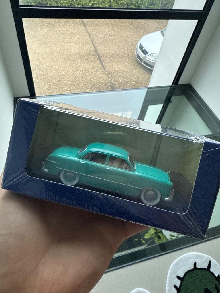 Voiture Tintin Moulinsart « La Ford Turqoise » parfait état, Envoi, Tintin, Neuf, Statue ou Figurine