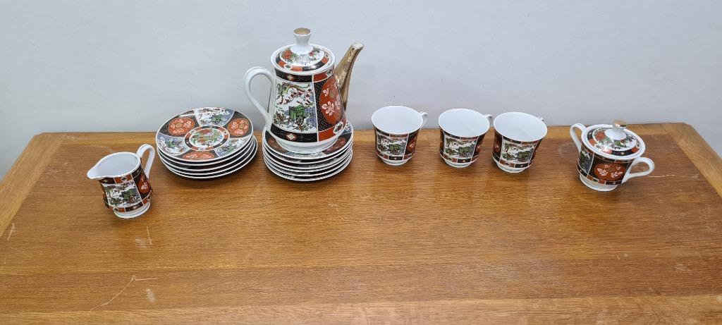 Chinees Arabisch porseleinen koffie servies, Verzamelen, Ophalen, Zo goed als nieuw, Porselein, Kop en/of schotel