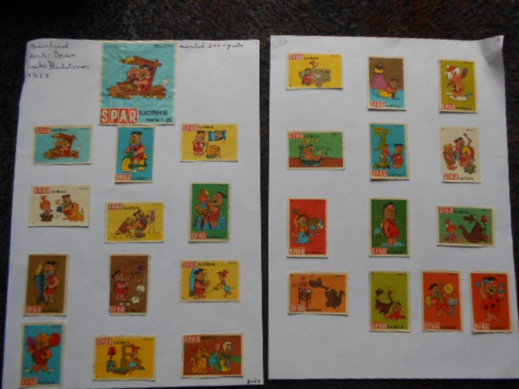Flintstones etiketten Spar 1967 luciferetiketten, Verzamelen, Poppetjes en Figuurtjes, Ophalen of Verzenden, Gebruikt