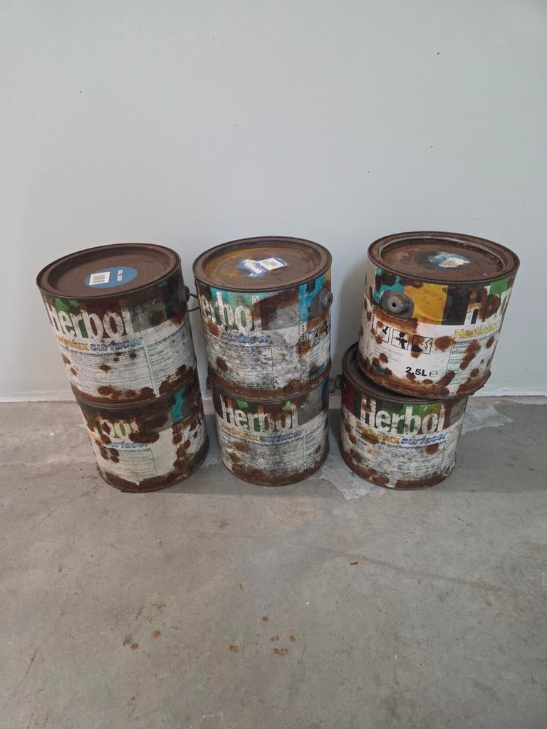 5 x Peinture de surface Herbolux 2,5 L RAL 5009 (bleu), Bricolage & Construction, Peinture, Vernis & Laque, Laque, Bleu, Enlèvement ou Envoi