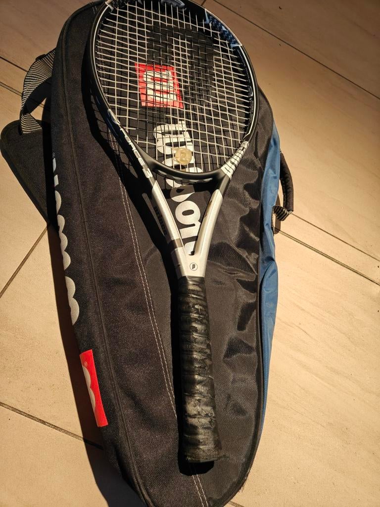 Wilson vintage tas en tennisracket in zeer goede staat., Ophalen, Racket, Wilson
