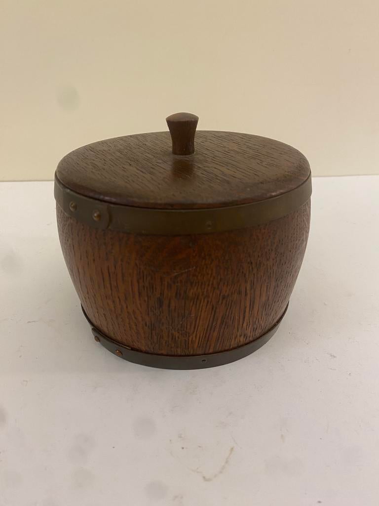 Antiek houten doosje met deksel -  boterpot., Antiek en Kunst, Ophalen of Verzenden