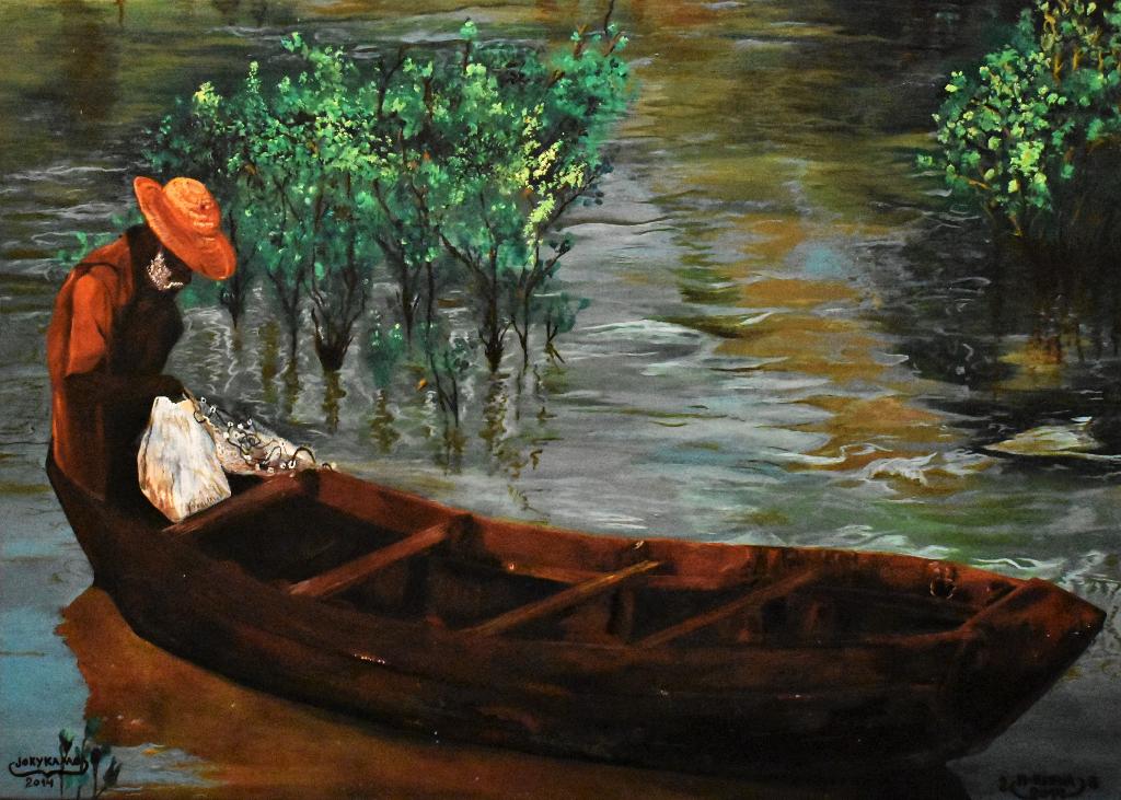 Peinture Paysage de pécheur, par joky kamo 2014, Enlèvement