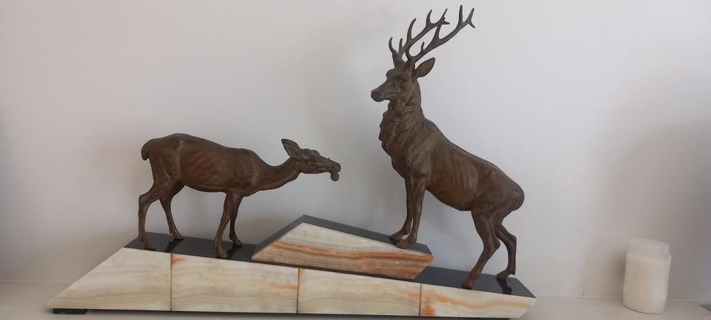 Statue art déco, Enlèvement, Bronze