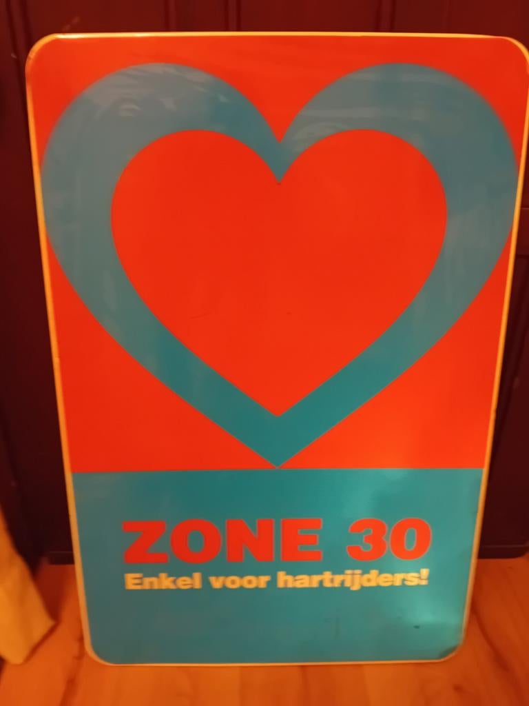 Panneau de signalisation en émail, zone humoristique 30., Collections, Enlèvement ou Envoi, Utilisé