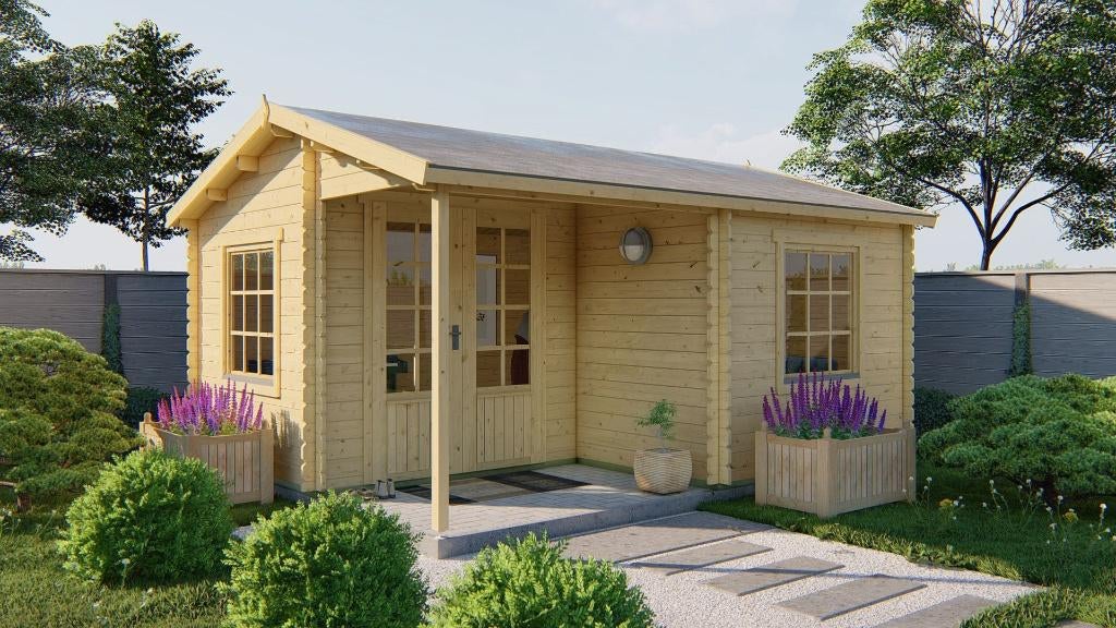 Blokhut - Tuinhuis Johan | 34 mm | vuren onbehandeld, Verzenden, Nieuw