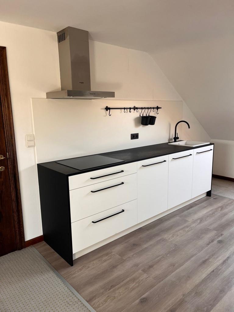 Moderne maatwerk keuken (Zwart/Wit), Huis en Inrichting, Keuken | Complete keukens, Ophalen, Gebruikt, Wit, Enkelwandige keuken