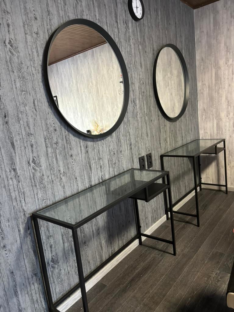 2 Tables en verre, Moins de 100 cm, Comme neuf, Verre, Enlèvement