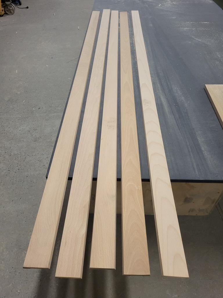 Cadre, hêtre massif Chanbrang 68x11 mm, longueurs 225 cm, Neuf, 200 à 250 cm, Autres types, Hêtre