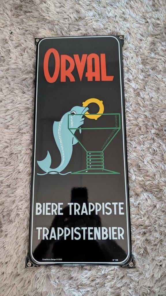 Plaque émaillée ORVAL 2023 – Bière Trappiste – Édition N108, Collections, Marques de bière, Comme neuf, Panneau, Plaque ou Plaquette publicitaire