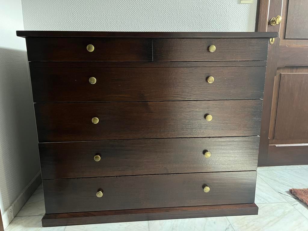 Donkerhouten ladekast, Ophalen, Zo goed als nieuw, Modern landelijk