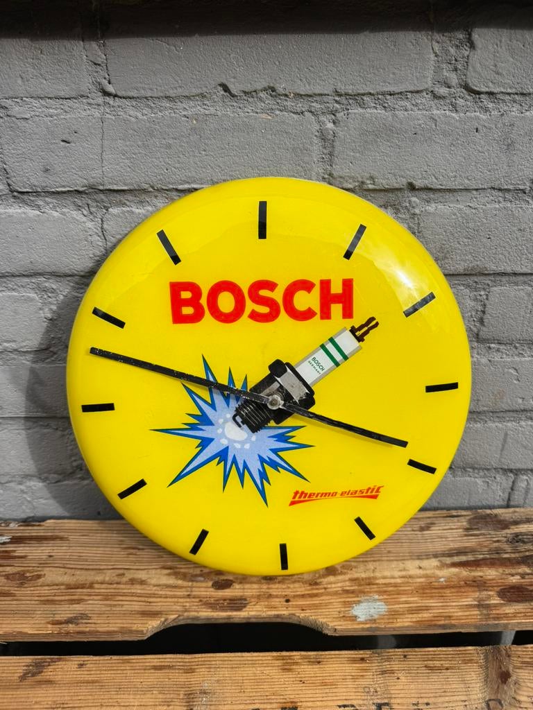 Ancienne horloge publicitaire BOSCH Bougie, Collections, Marques & Objets publicitaires, Enlèvement, Utilisé, Panneau publicitaire