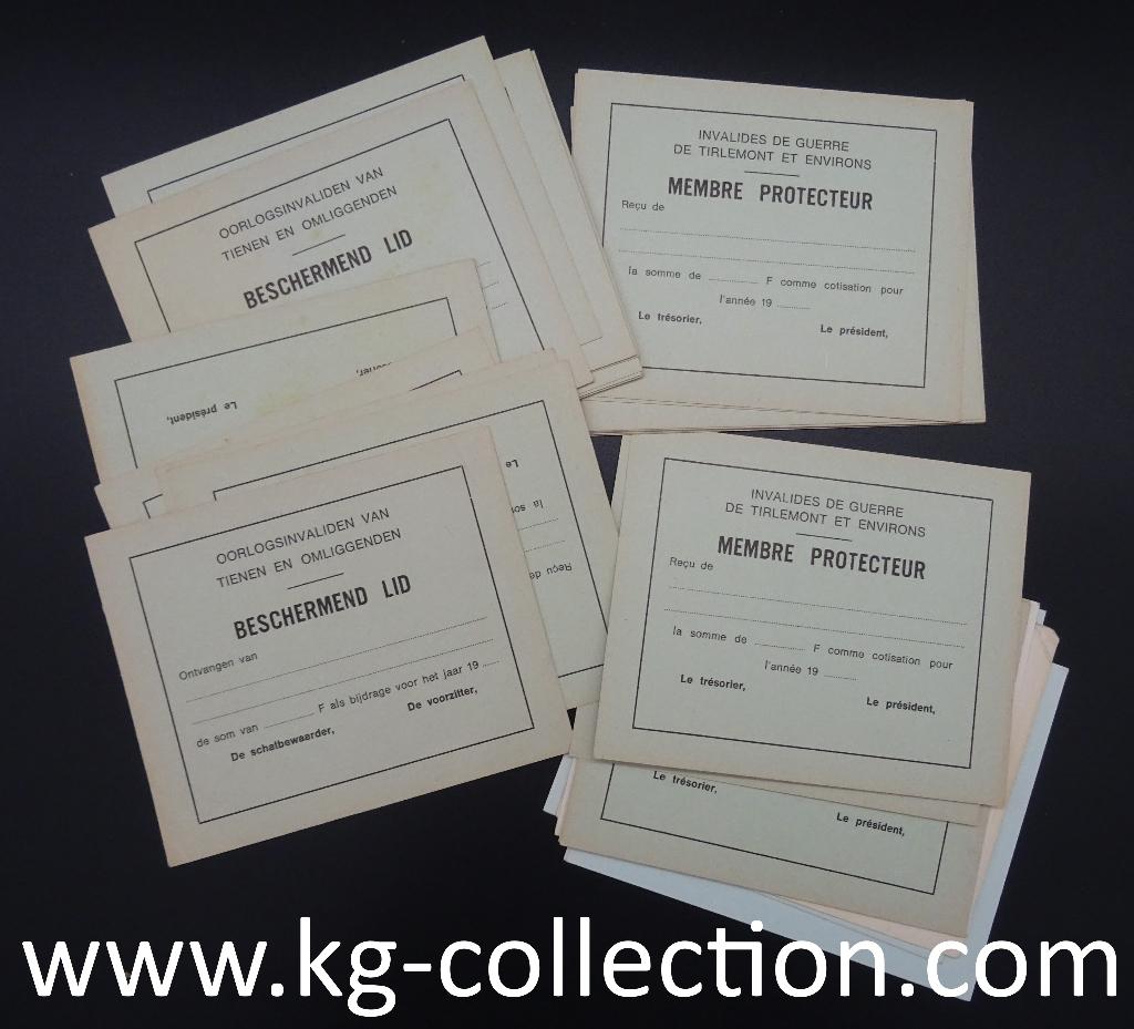 Lot lidkaarten vereniging oorlogsinvaliden Tienen, Ophalen of Verzenden, Overige soorten, Overige typen