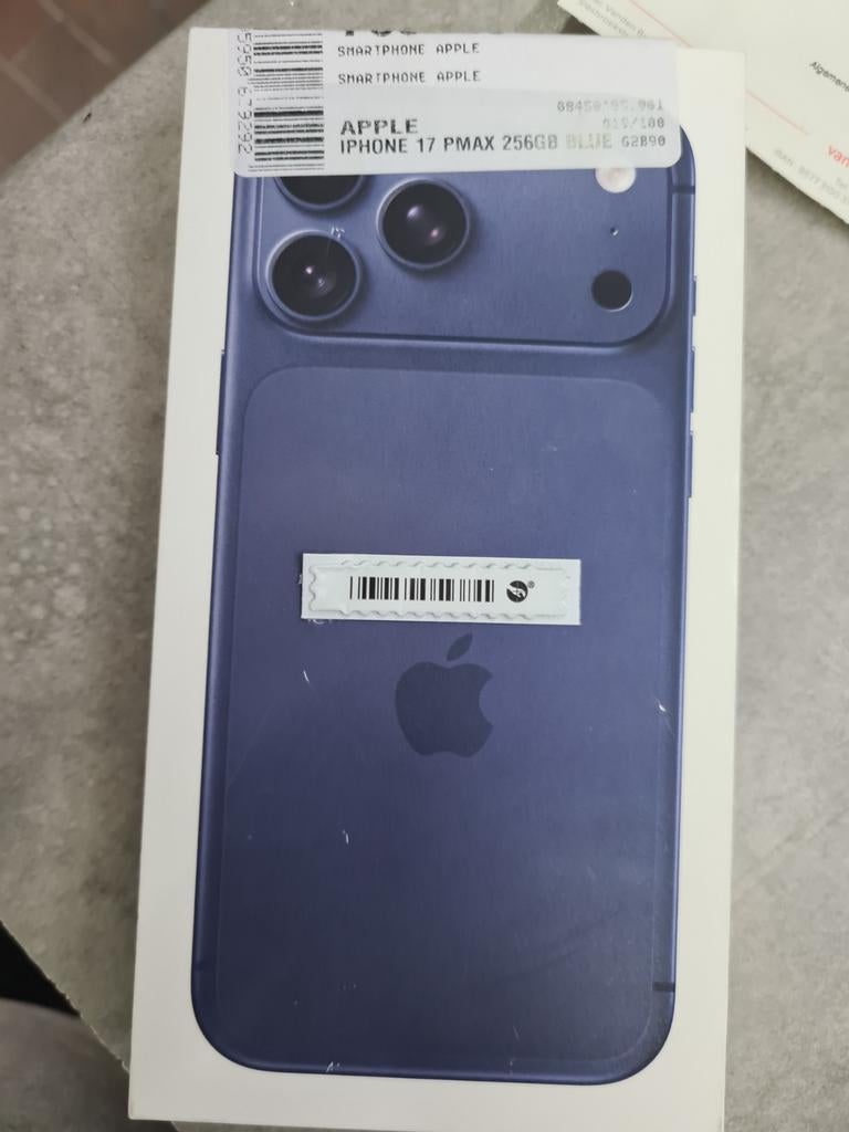 iPhone 17 promax 256 gb nieuw met aankoop ticket 1200 euro, Ophalen
