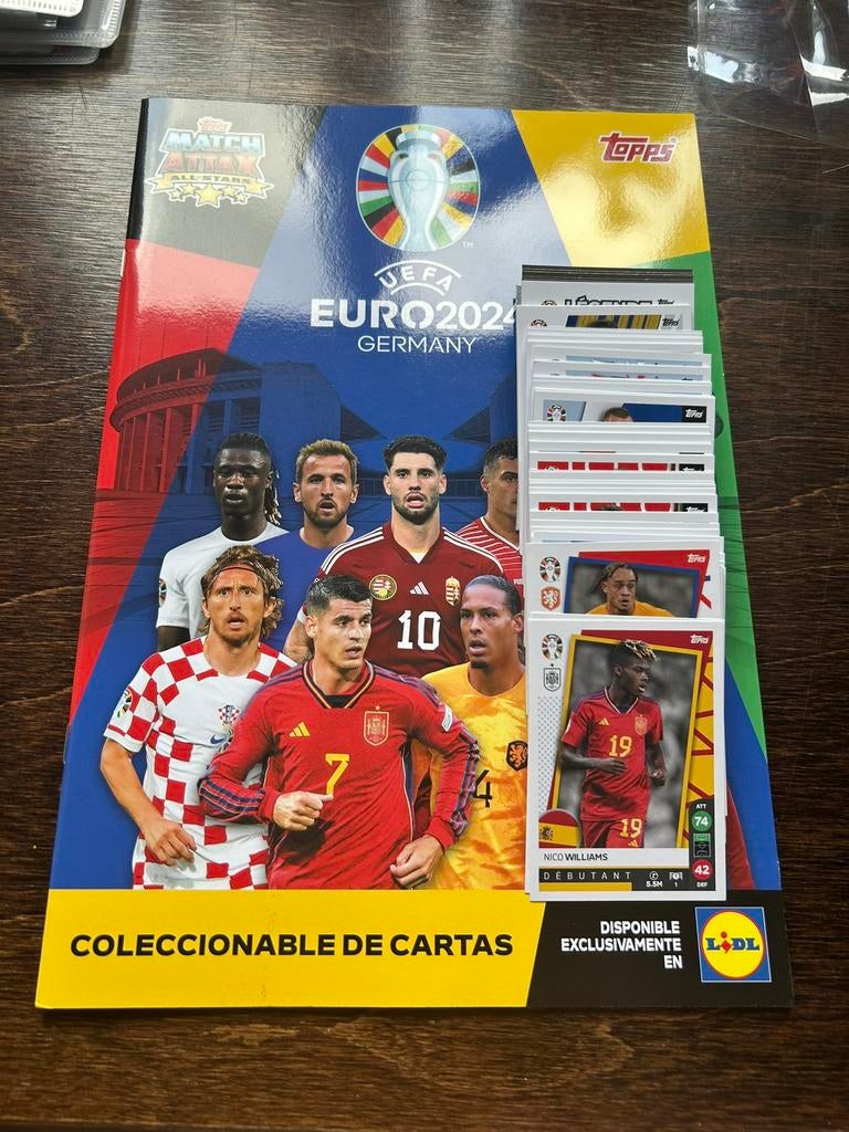 Topps Euro 2024 match attax ‘ Lidl uitgave’ compleet, Ophalen of Verzenden, Zo goed als nieuw, Meerdere plaatjes