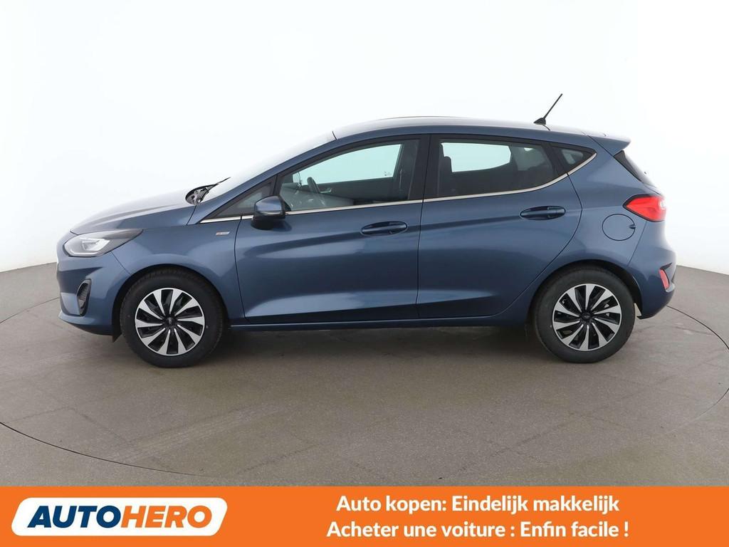 Ford Fiesta 1.0 EcoBoost Titanium (bj 2022), Auto's, Stof, Gebruikt, Blauw, 5 deurs